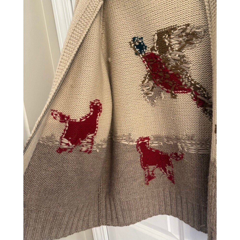 Vintage Lauren Ralph Lauren Hand Knit Wool Cowichan Sweater Hunting Cardigan M - Picture 7 of 14